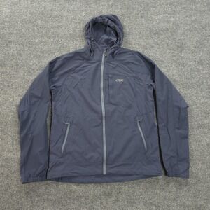 Outdoor Research Jacket Mens Large Blue Ferrosi Hooded Softshell Hiking Outdoors
